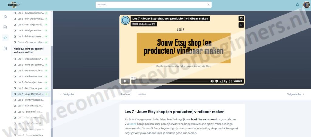 Op deze foto zie je het Become Financially Free Membership waarin je leert PLR-producten te verkopen