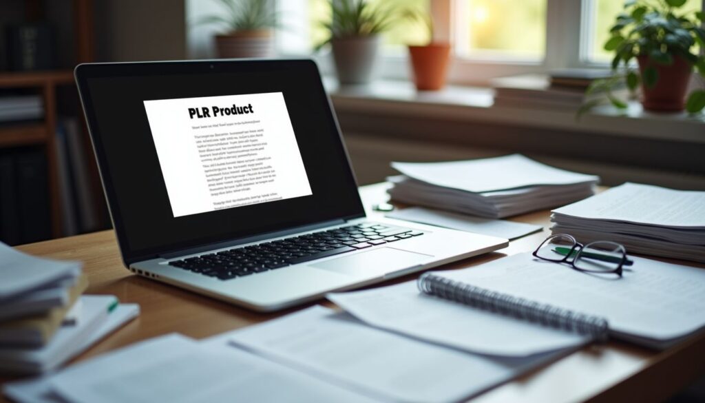 Op deze foto zie je een computer met PLR erop