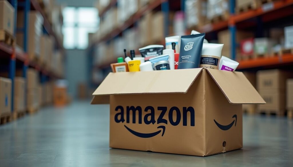 Op deze foto zie je een amazon pakket via Fulfillment by Amazon